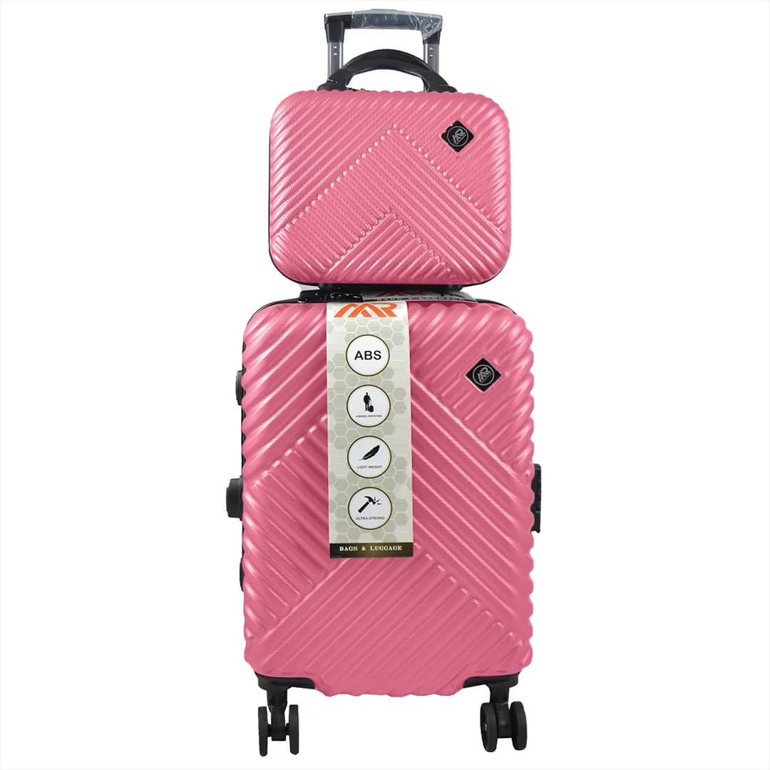 چمدان MR مدل MR-40350-PK سایز کوچک به همراه چمدان لوازم آرایشی — تصویر ۶