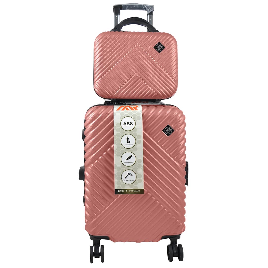 چمدان MR مدل MR-40350-PK سایز کوچک به همراه چمدان لوازم آرایشی — تصویر ۷
