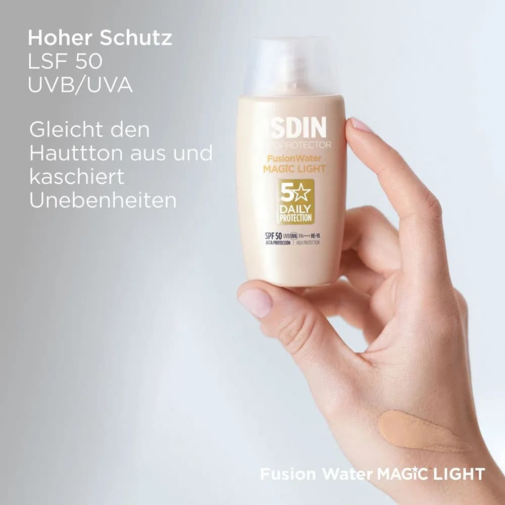 کرم ضد آفتاب فیوژن واتر مجیک SPF 50 Light ایزدین ۵۰ میلیلیتر — تصویر ۱۲