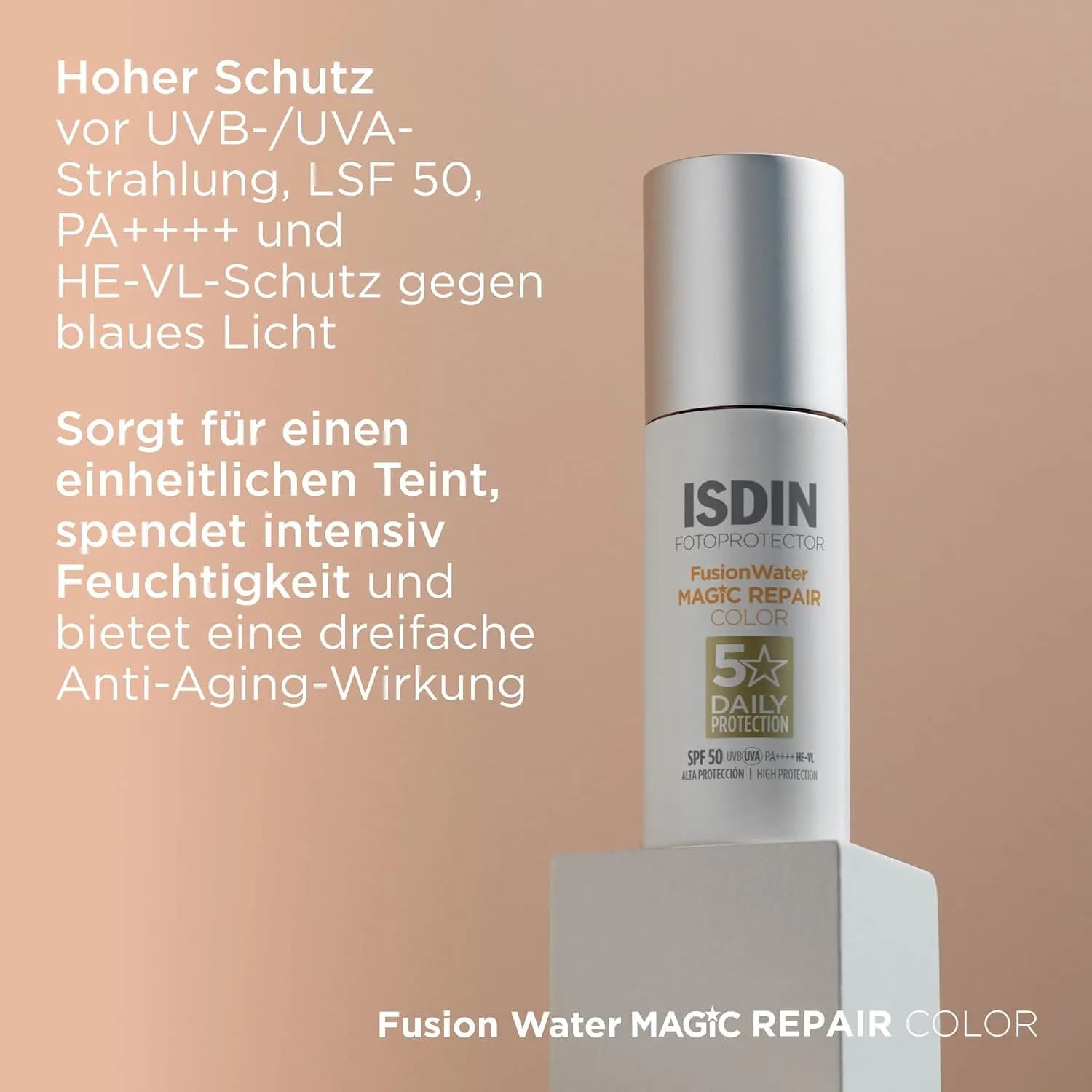 کرم ضد آفتاب ترمیم کننده ایج ریپر SPF 50 رنگی ایزدین 50 میلی‌لیتر — تصویر ۳