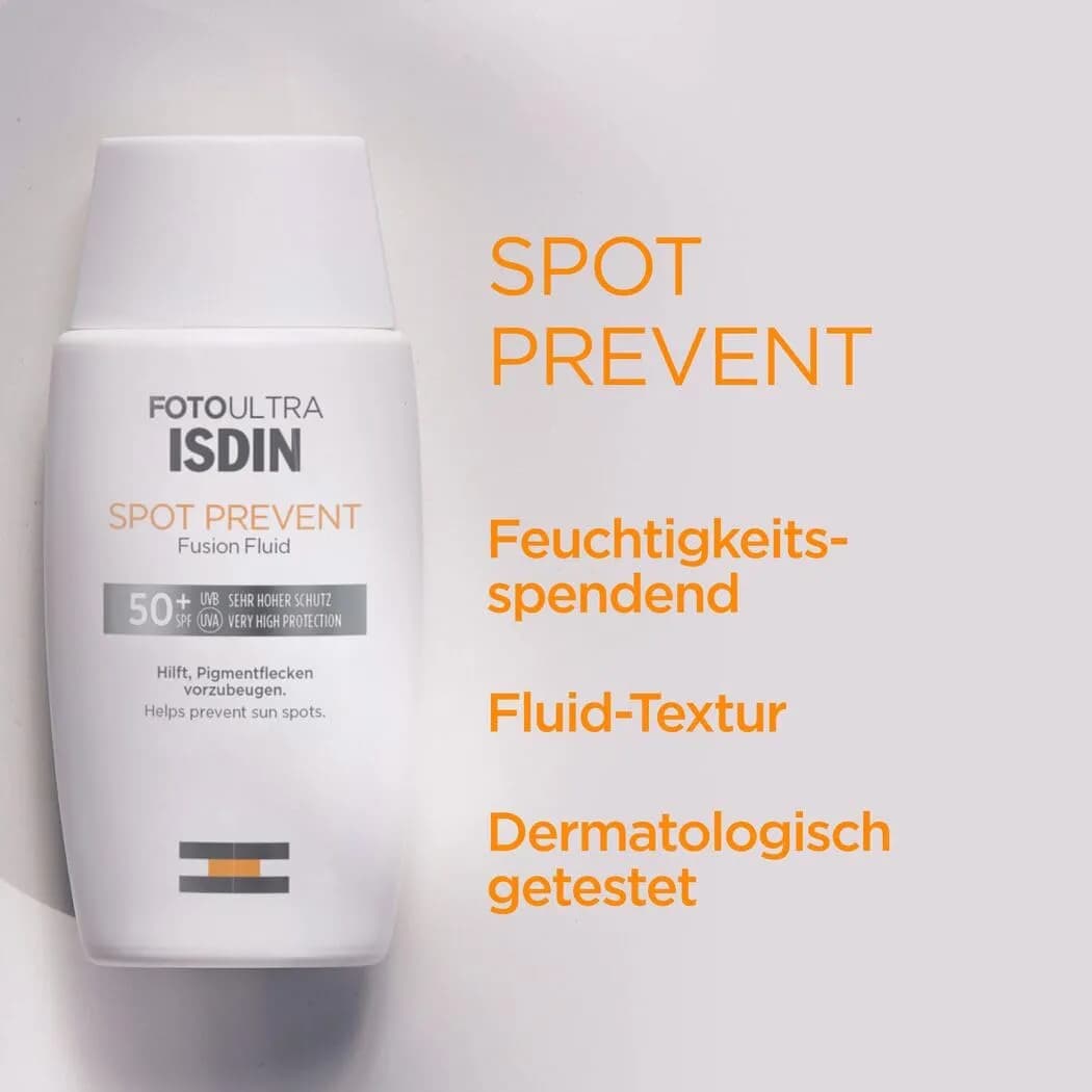 مایع ضد آفتاب روشن کننده فتو اولترا صد اسپات پریونت SPF 50 بی رنگ ایزدین ۵۰ میلی‌لیتر — تصویر ۱۱