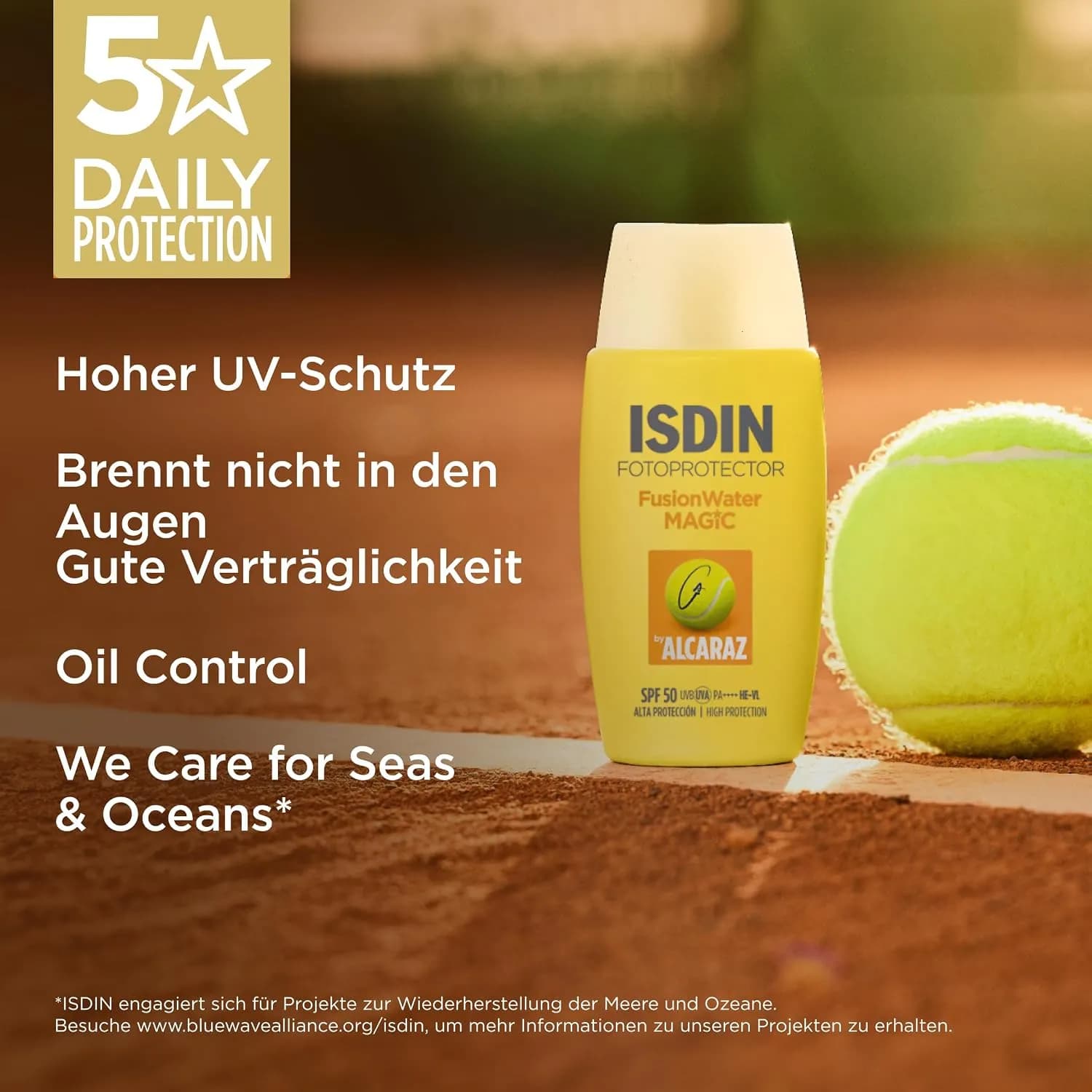 ضد آفتاب فیوژن واتر مجیک آلکاراز SPF 50 بی رنگ ایزدین ۵۰ میلی‌لیتر — تصویر ۹