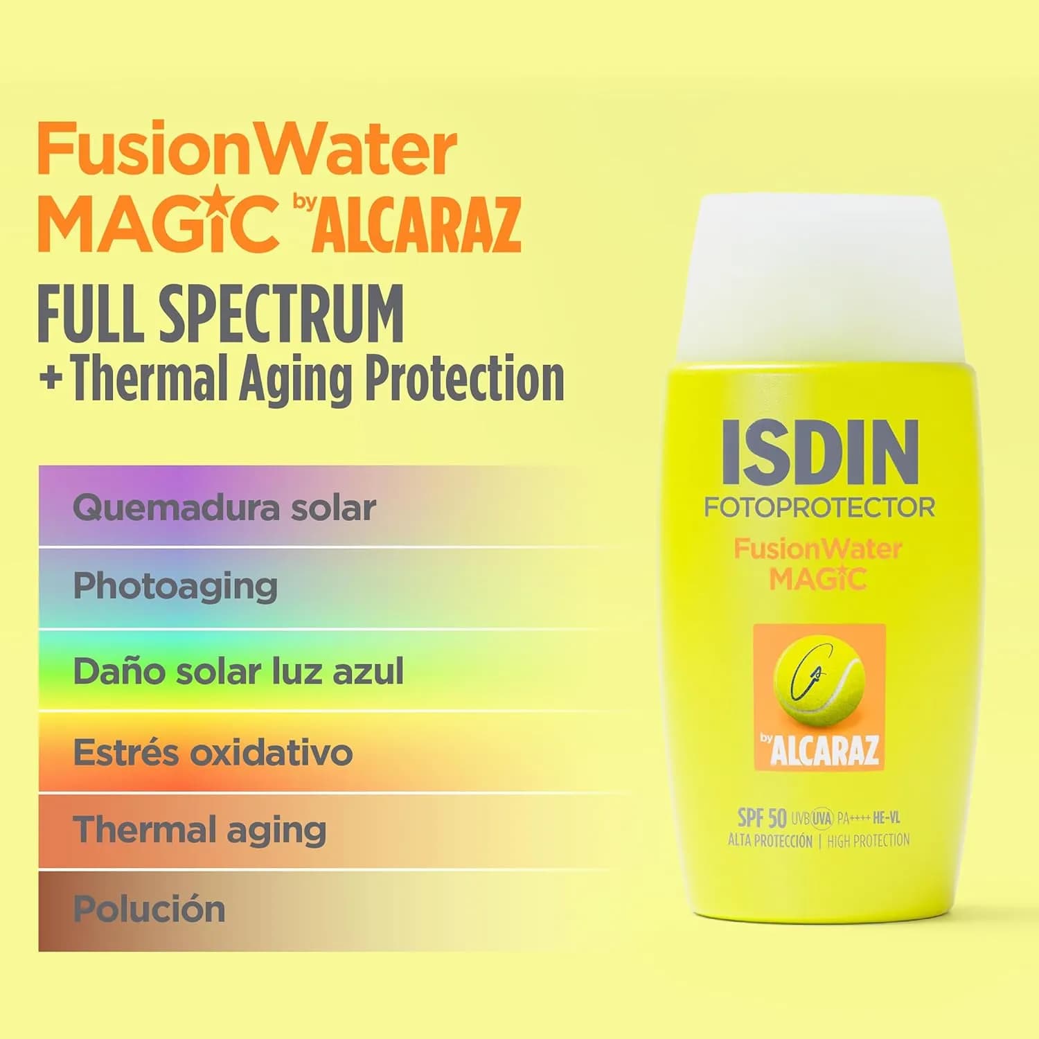 ضد آفتاب فیوژن واتر مجیک آلکاراز SPF 50 بی رنگ ایزدین ۵۰ میلی‌لیتر — تصویر ۱۱