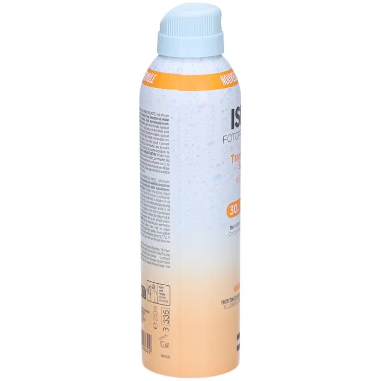 اسپری ضد آفتاب ترنسپرنت وت اسکین SPF 30 بی رنگ ایزدین ۲۵۰ میلی‌لیتر — تصویر ۳