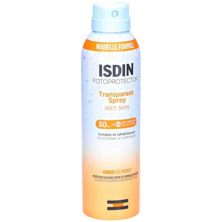 اسپری ضد آفتاب ترنسپرنت وت اسکین SPF 30 بی رنگ ایزدین ۲۵۰ میلی‌لیتر — تصویر ۸