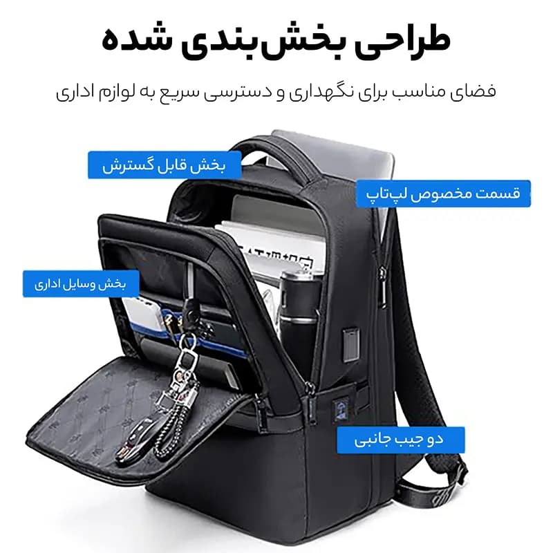 کوله پشتی لپتاپ Arctic Hunter مدل B00490 — تصویر ۹