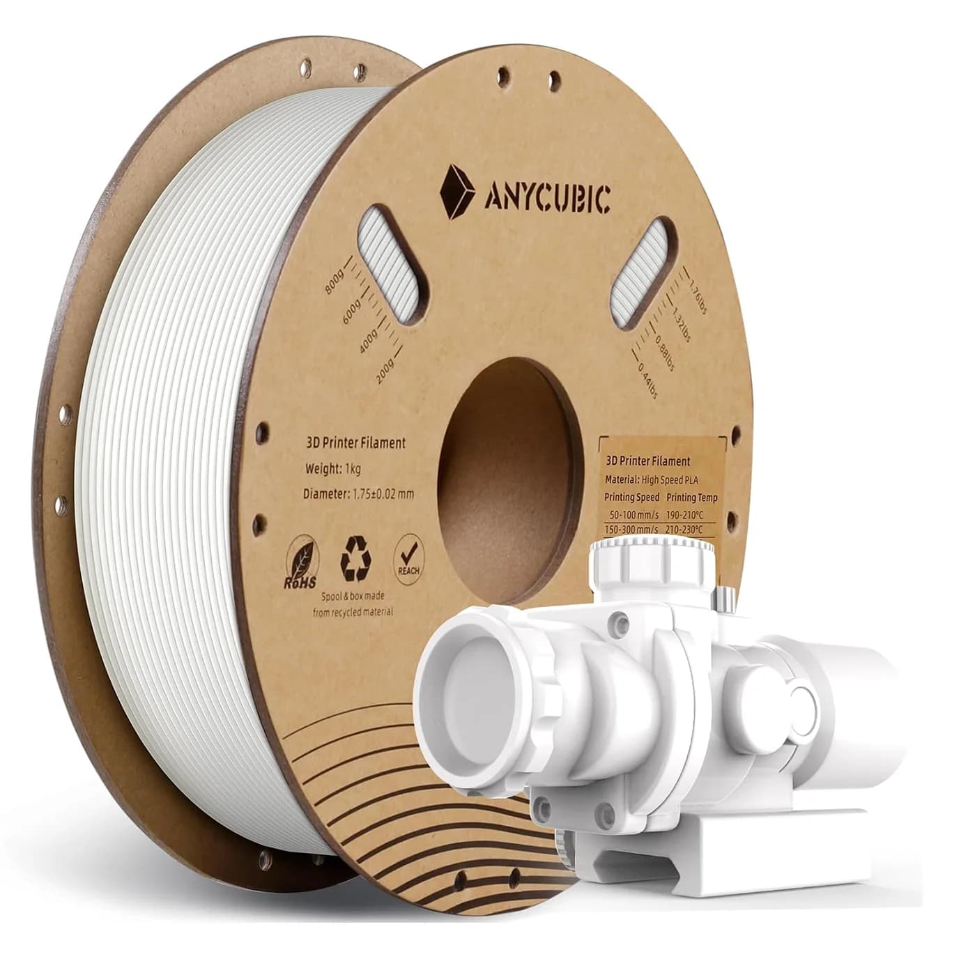 فیلامنت انیکیوبیک (anycubic) سرعت بالا High Speed سفید
