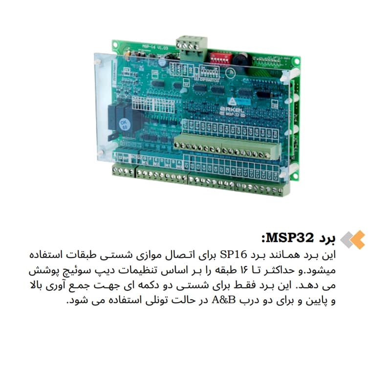 برد MSP32 تابلو فرمان آسانسور آرکل