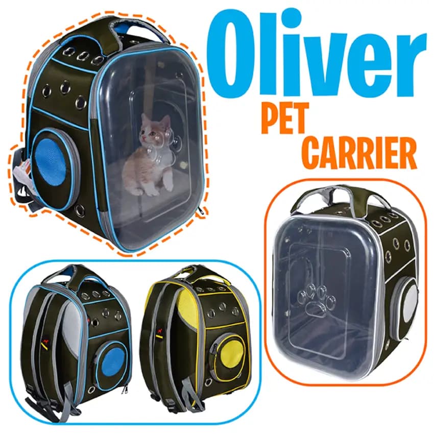 کیف کوله‌پشتی حمل سگ و گربه دنیل مدل اولیور (Oliver) طلق‌دار — تصویر ۱۱