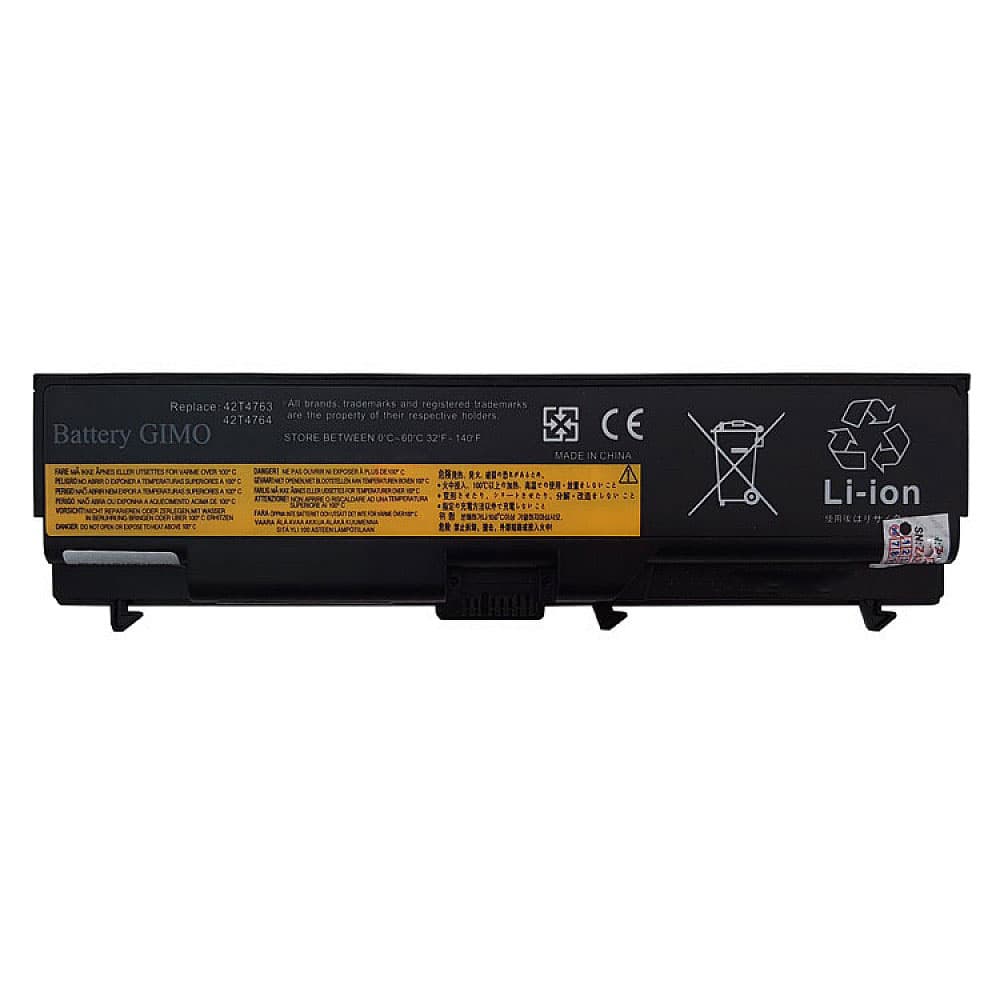 باتری لپ تاپ لنوو Lenovo Thinkpad T410-T510-SL410 | برند Gimo | ظرفیت 4000 | 45 وات | 11.7~10.8 ولت | 6 سلول