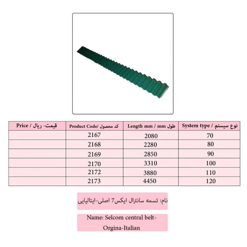 تسمه سانترال اصلی -ایتالیایی درب آسانسور ایکس 7