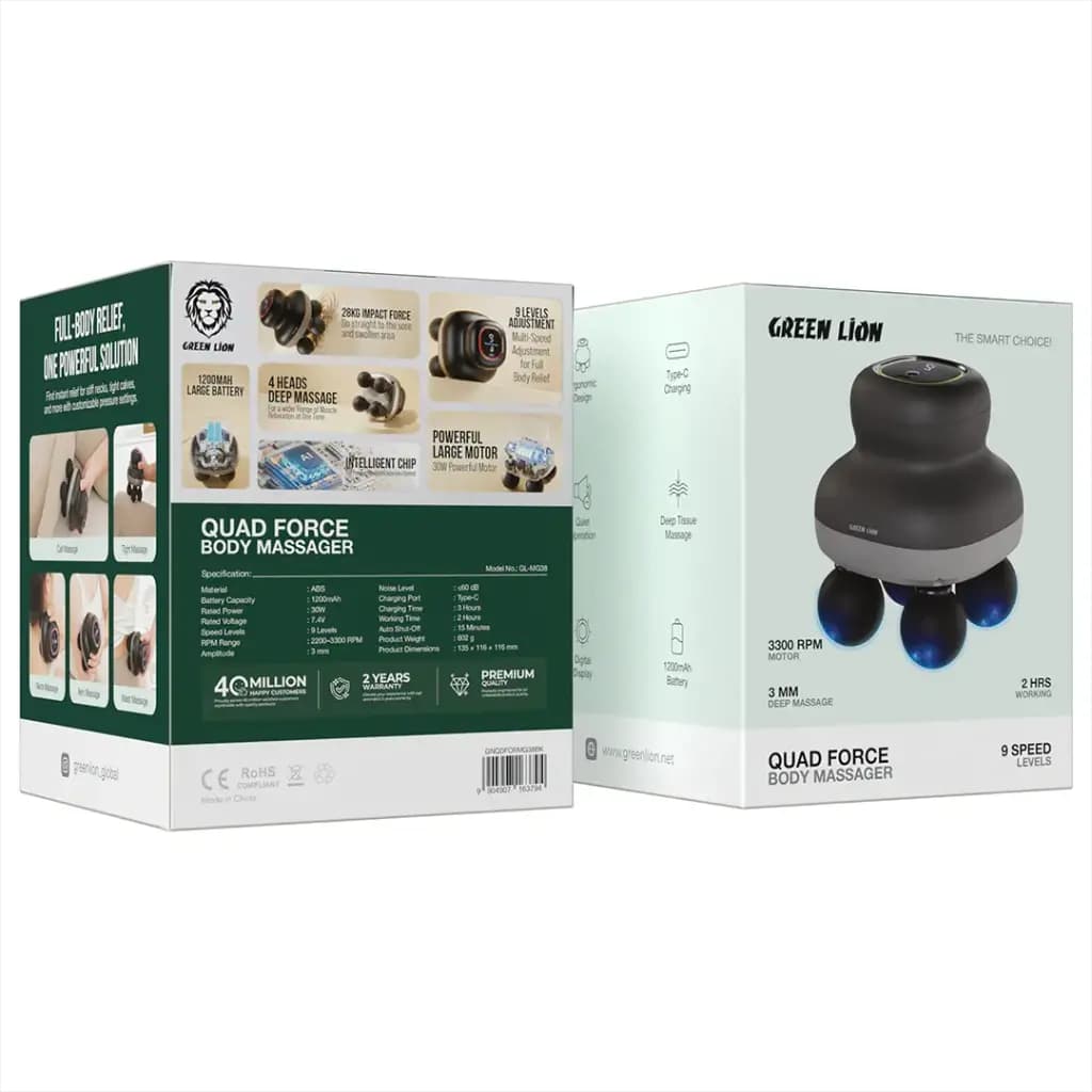 ماساژور بدن چهار سر گرین لاین مدل Quad Force مشکی GNQDFORMG38BK — تصویر ۵
