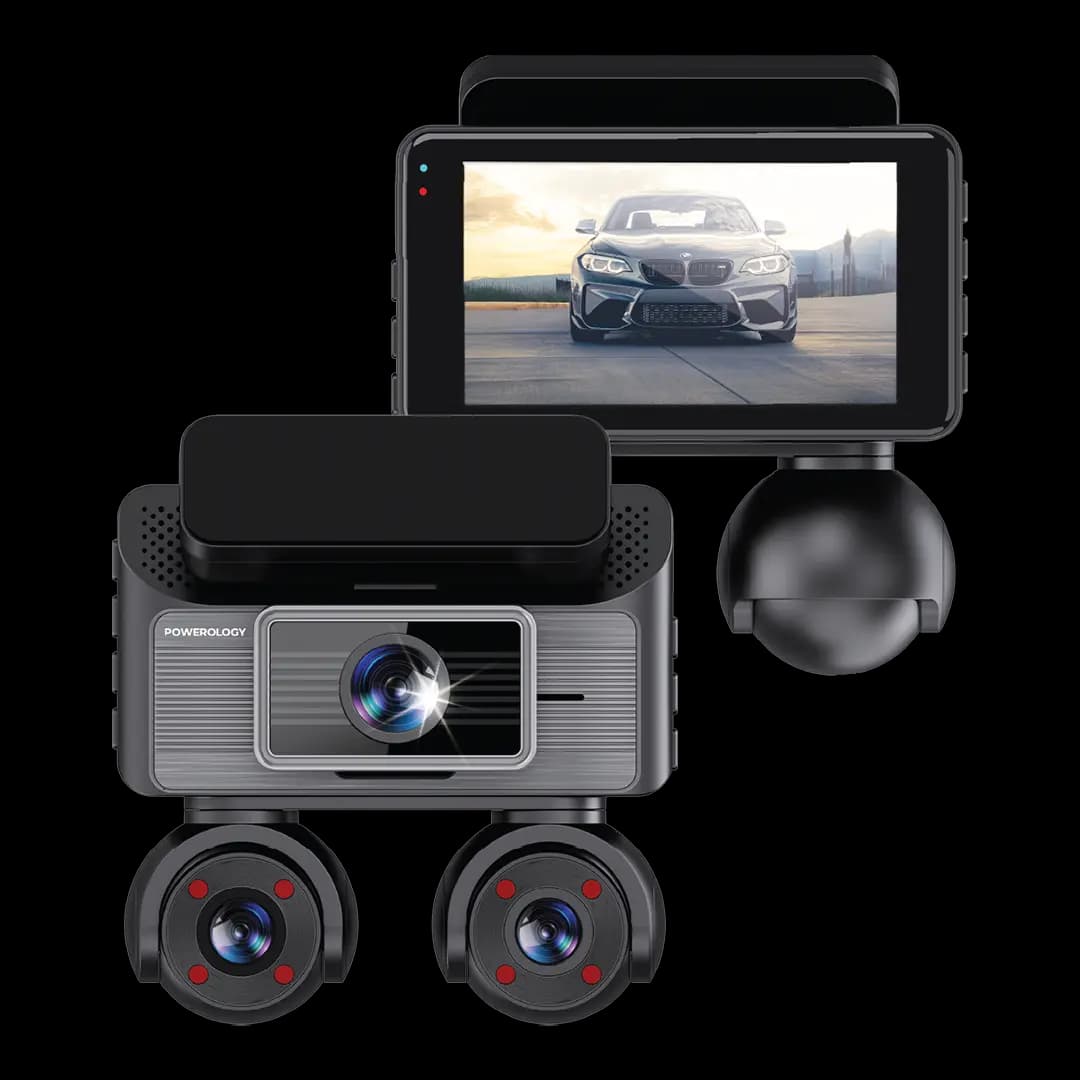 دوربین ثبت وقایع خودرو پاورولوژی Sentra سه لنزه با دوربین عقب و ضبط 4K | PWCAM108BK — تصویر ۲
