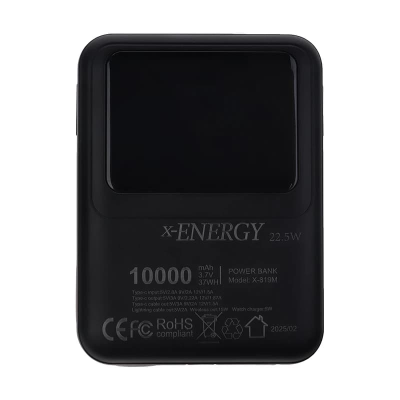 پاور بانک بی سیم فست شارژ ایکس انرژی X-819M PD 22.5W ظرفیت 10000 میلی آمپر ساعت — تصویر ۵