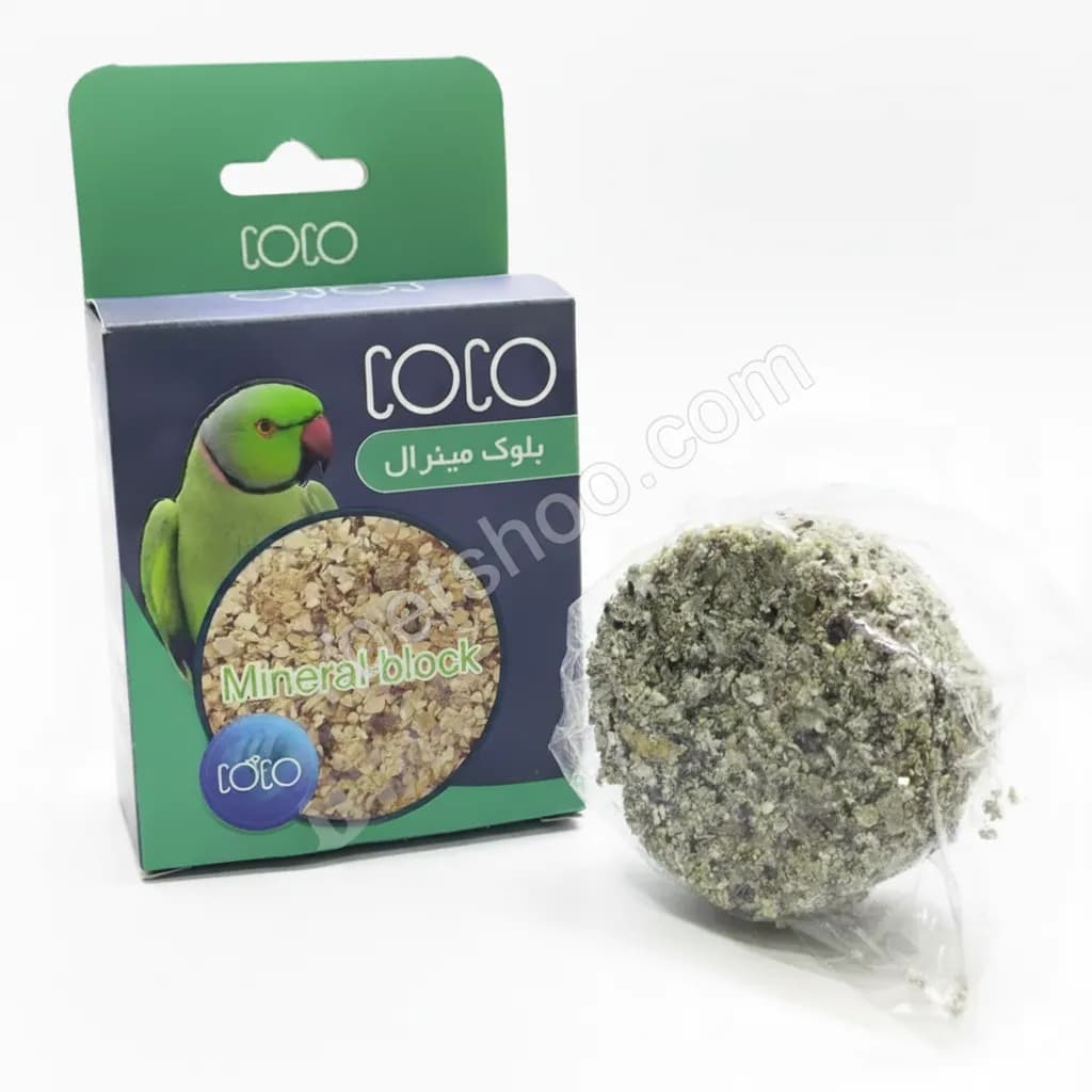 بلوک مینرال کوکو (COCO) برای پرندگان زینتی — تصویر ۲