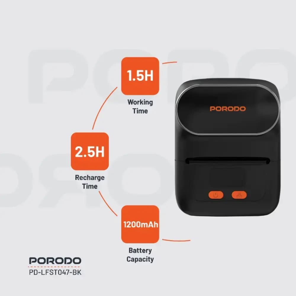 پرینتر حرارتی قابل حمل پرودو مدل PD-LFST047 ا Porodo Lifestyle Label Printer with Buletooth PD-LFST047 — تصویر ۴