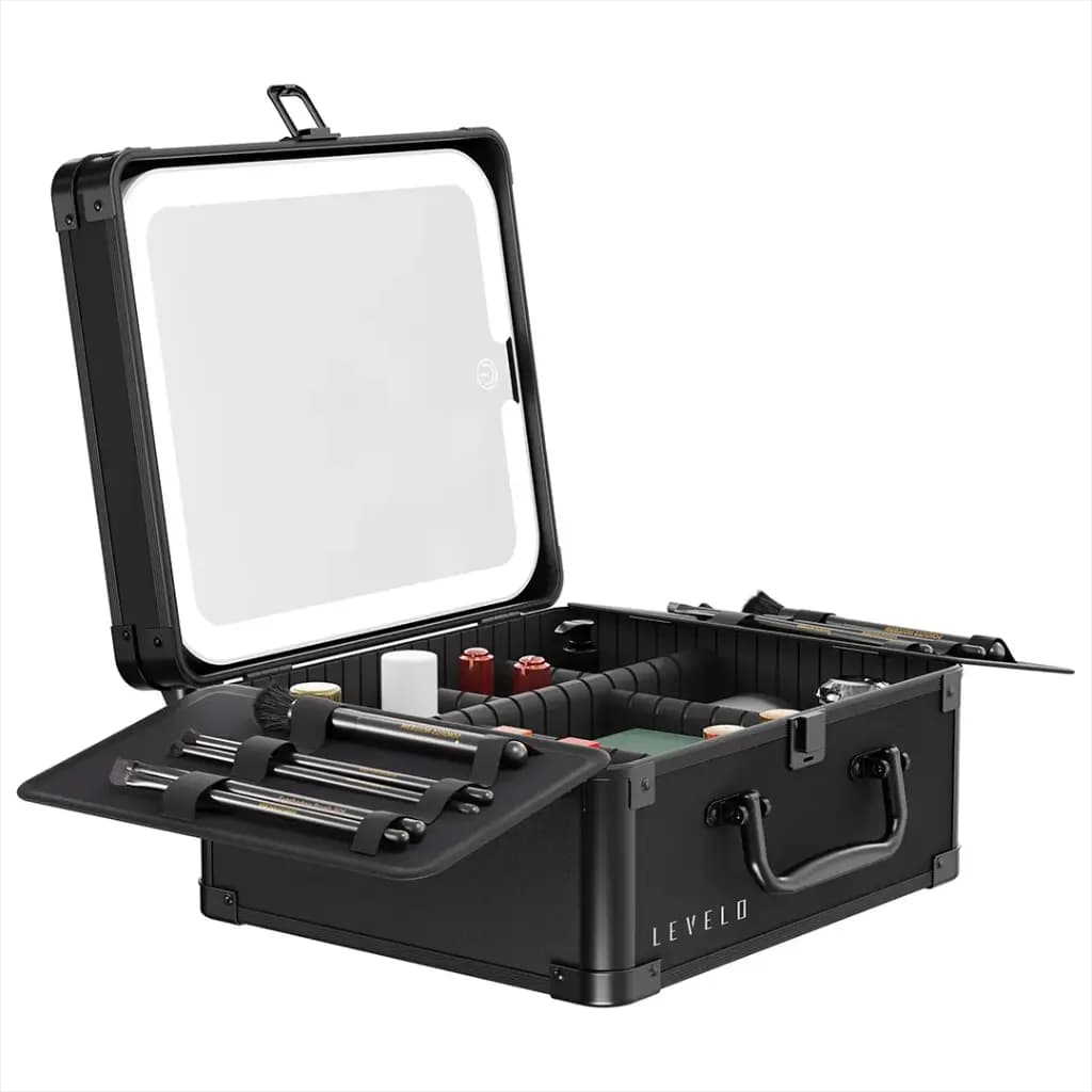 کیف لوازم آرایش با آینه چراغ دار لِولو مدل LEVELO ELITE LVLELITEMUOBK — تصویر ۵