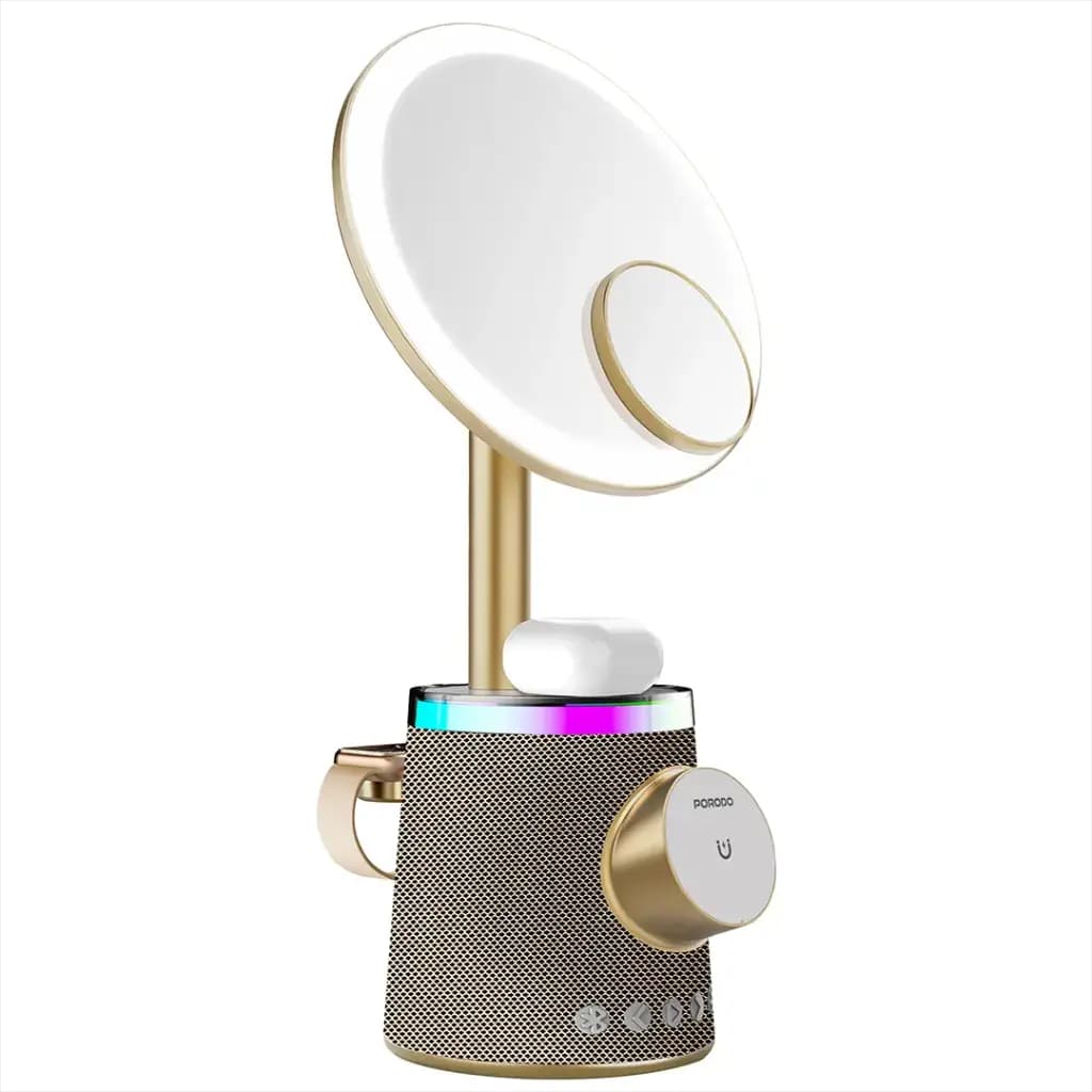 آینه آرایش LED , شارژر بیسیم و اسپیکر دار پرودو مدل PDLFST220 — تصویر ۳