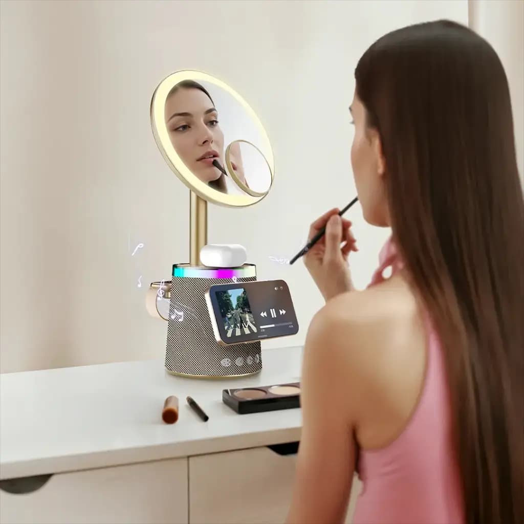 آینه آرایش LED , شارژر بیسیم و اسپیکر دار پرودو مدل PDLFST220 — تصویر ۱۱