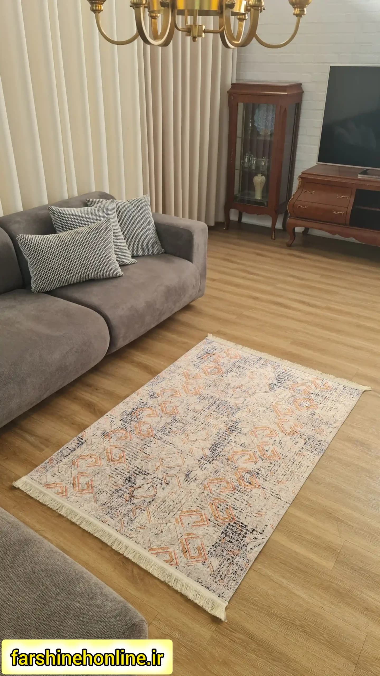 فرشینه مدرن با طرح آبرنگی — تصویر ۴