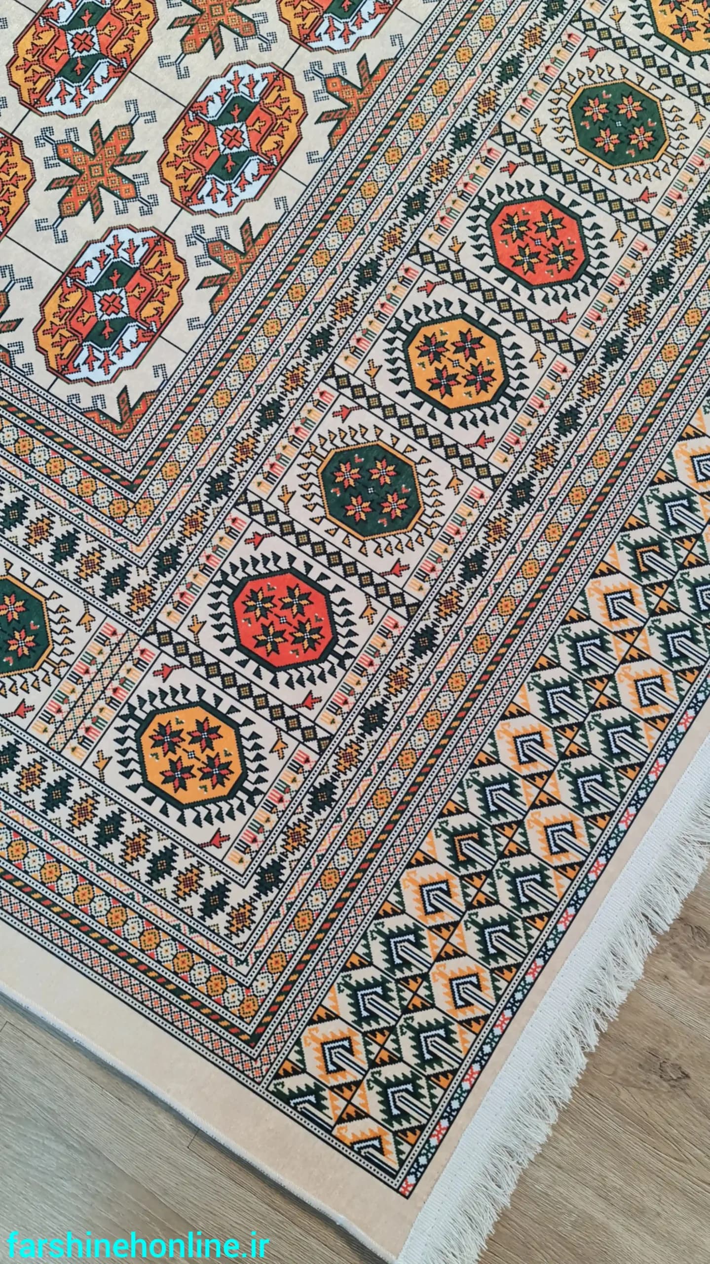 فرشینه مدرن طرح گلیم ترکمن — تصویر ۵