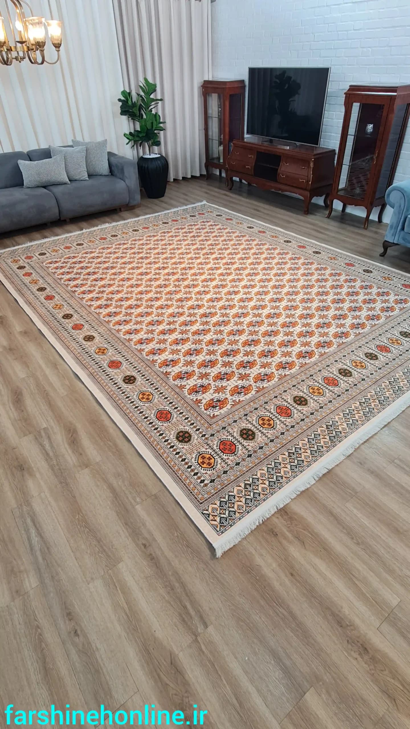 فرشینه مدرن طرح گلیم ترکمن — تصویر ۱۱