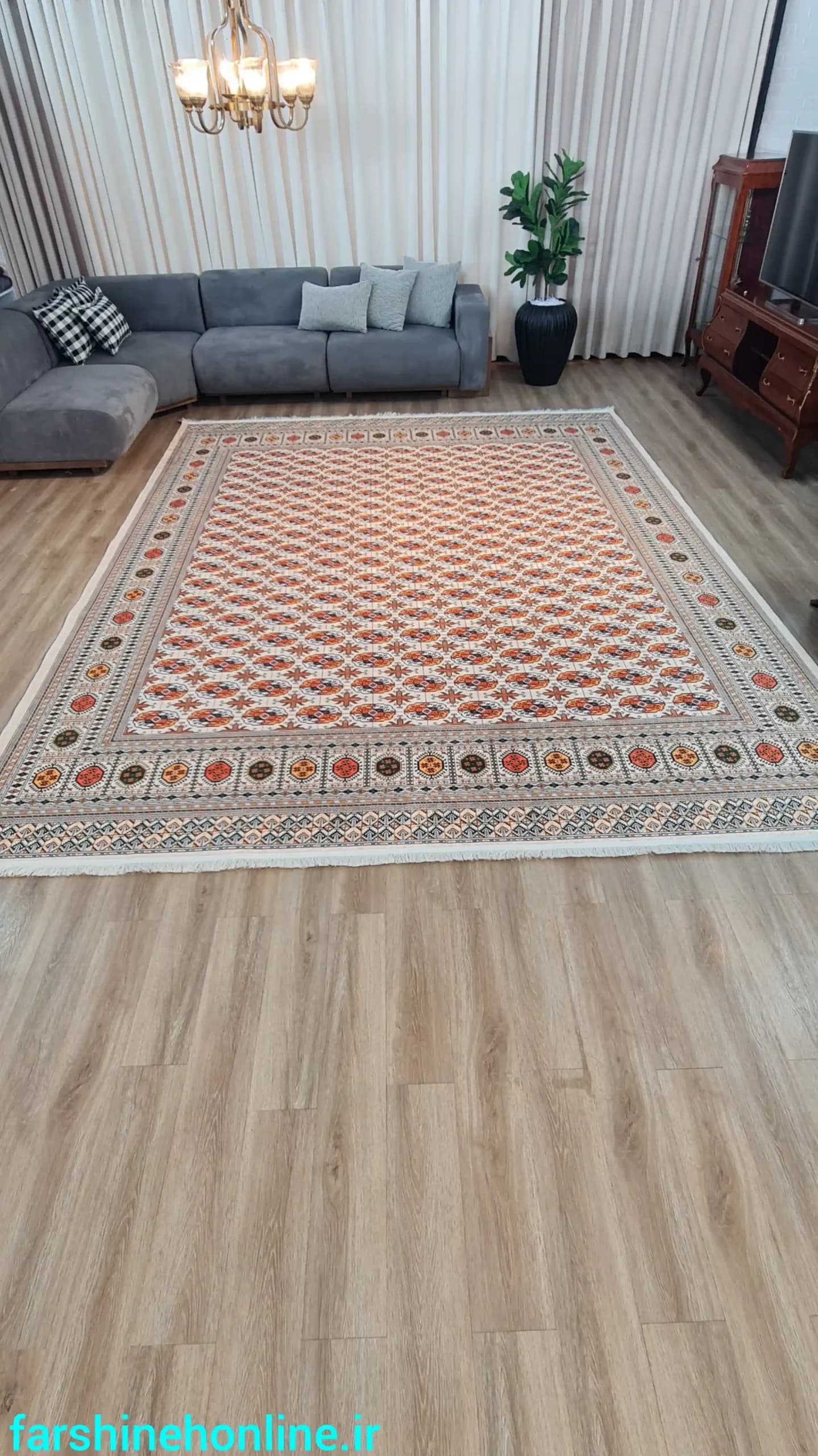 فرشینه مدرن طرح گلیم ترکمن — تصویر ۱۰
