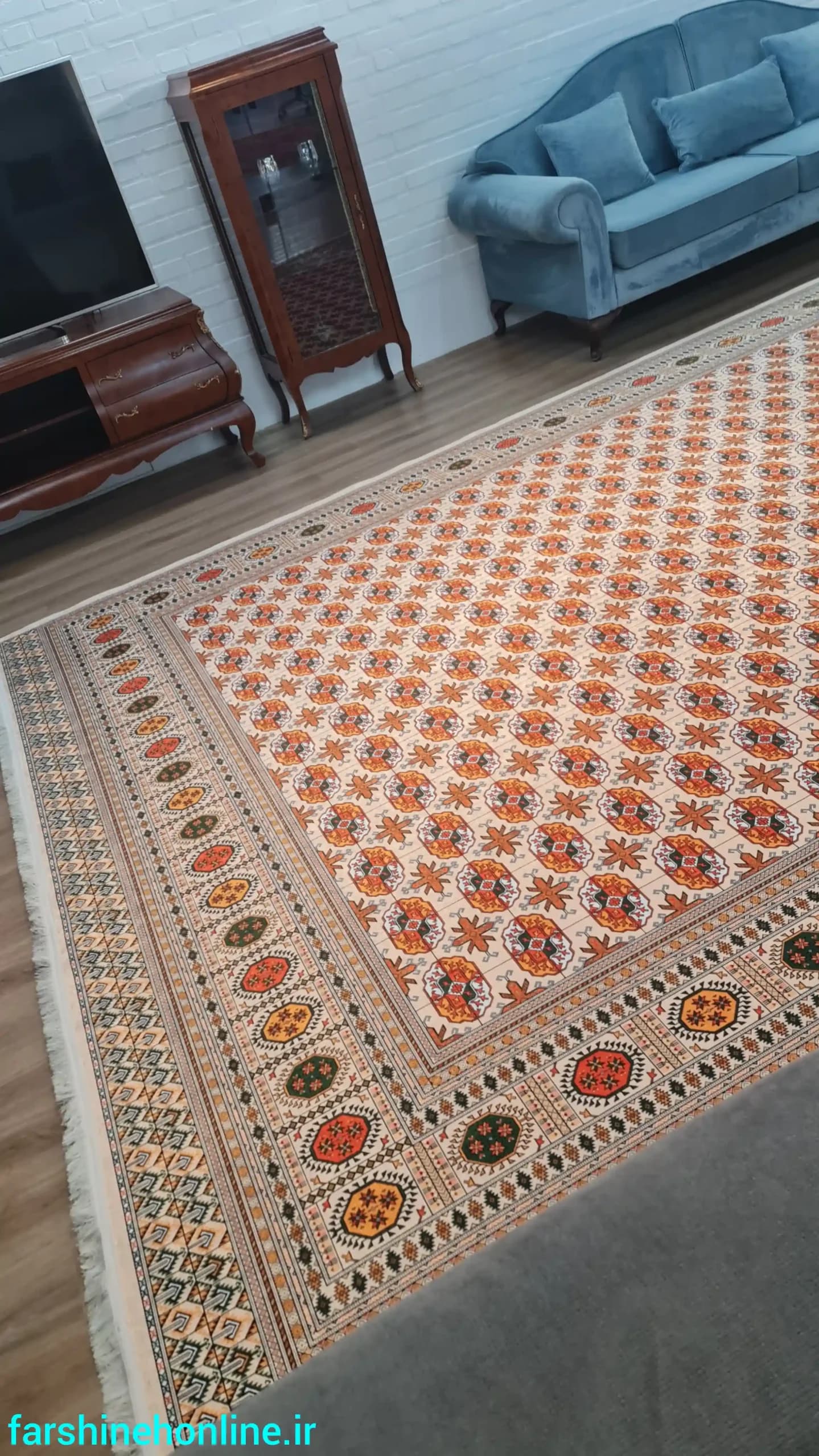 فرشینه مدرن طرح گلیم ترکمن — تصویر ۱۲