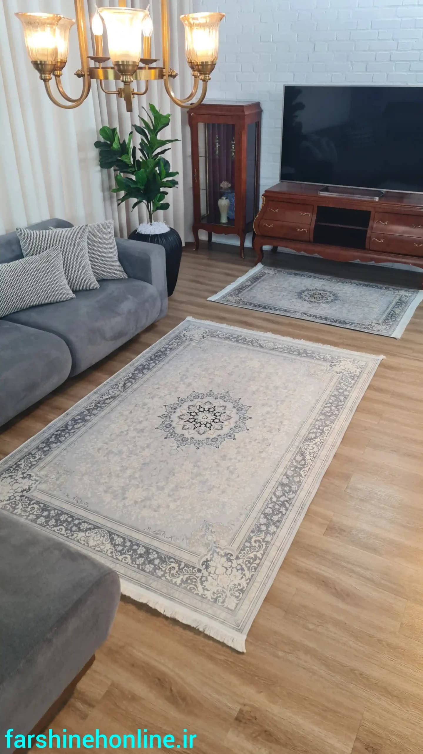 فرشینه مدرن لایت کلاسیک رنگ طوسی — تصویر ۱۰