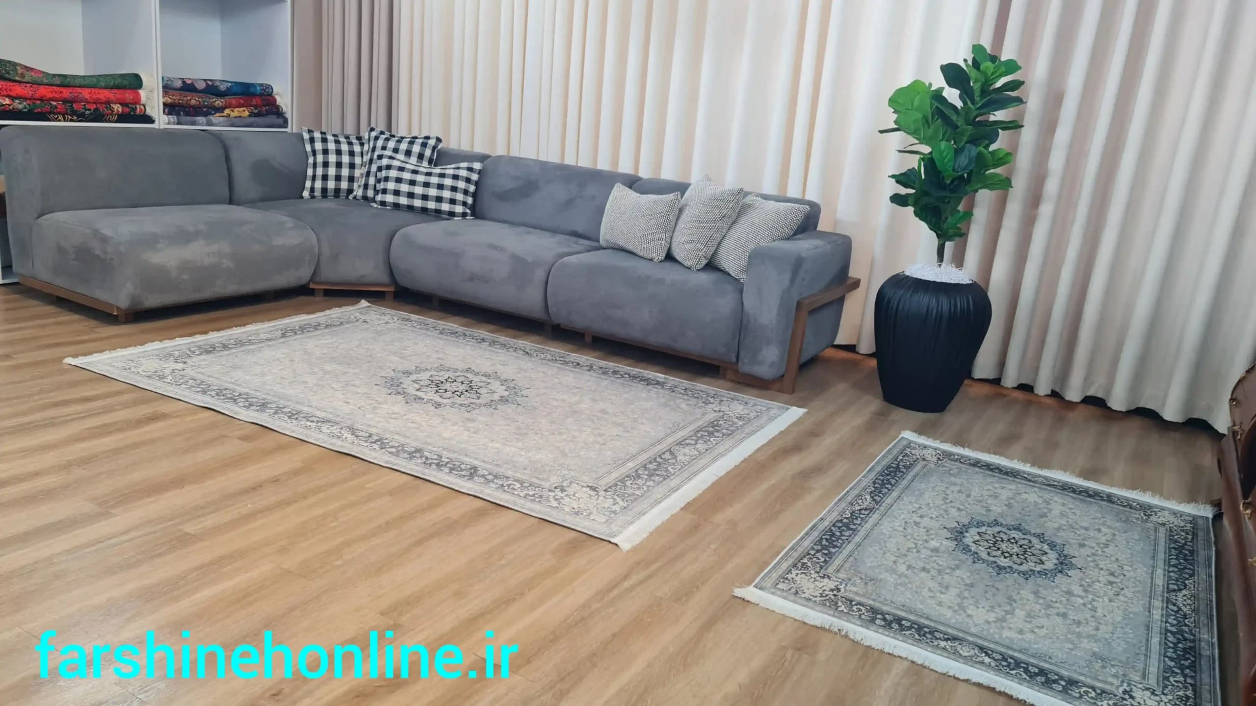 فرشینه مدرن لایت کلاسیک رنگ طوسی — تصویر ۷