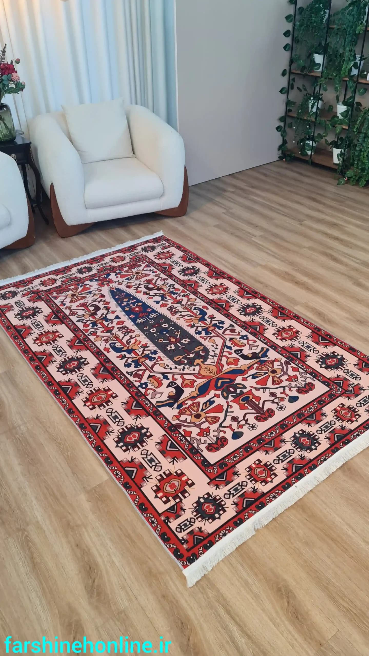 فرشینه سنتی طرح جاجیم اصیل ایرانی — تصویر ۱۲