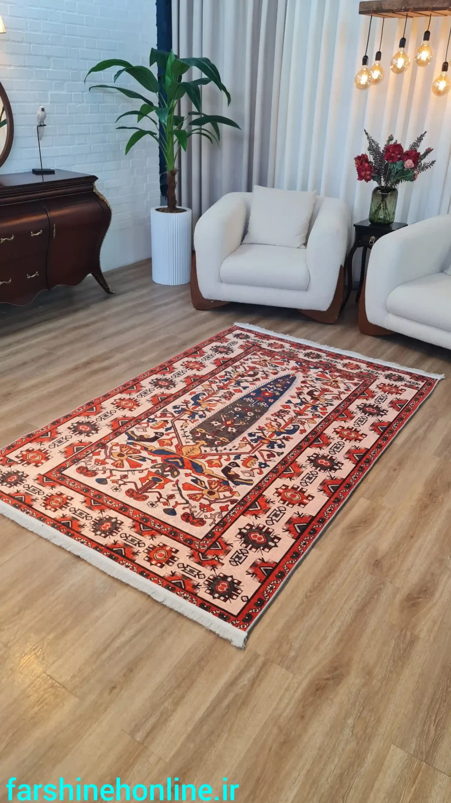 فرشینه سنتی طرح جاجیم اصیل ایرانی — تصویر ۱۱