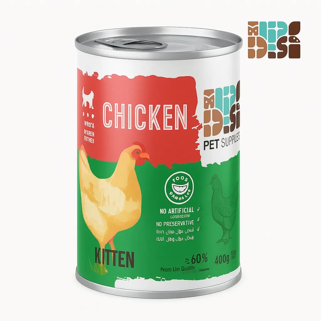 کنسرو نچرال دی پی اس بچه گربه کیتن طعم مرغ 400 گرم