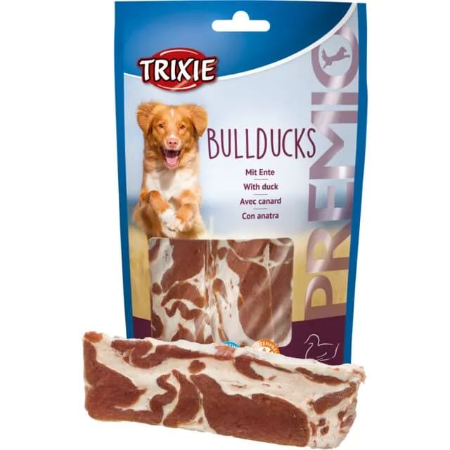 تشویقی سگ تریکسی مدل اردک همبرگری ۸۰ گرم (trixie bullducks)