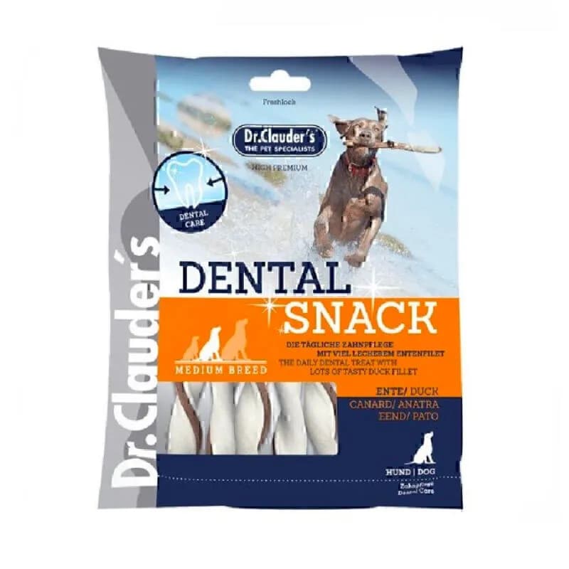 تشویقی دنتال سگ دکتر کلادرز با طعم اردک | Dr.Clauder’s Dental Duck Snack 80g