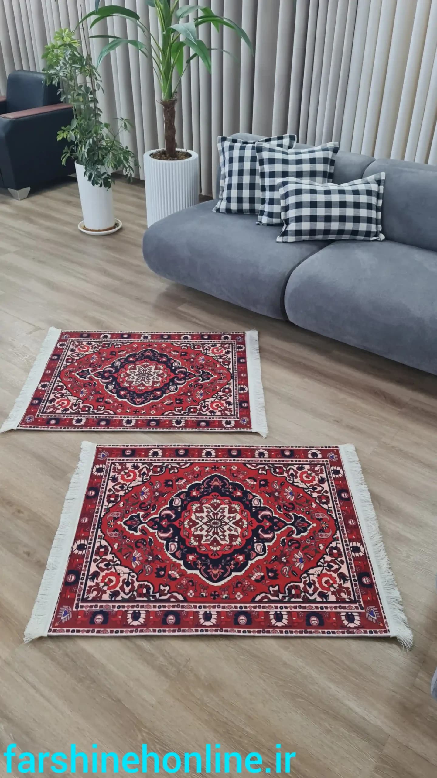فرشینه قرمز طرحدار سنتی U105 | مناسب آشپزخانه و پادری — تصویر ۱۰