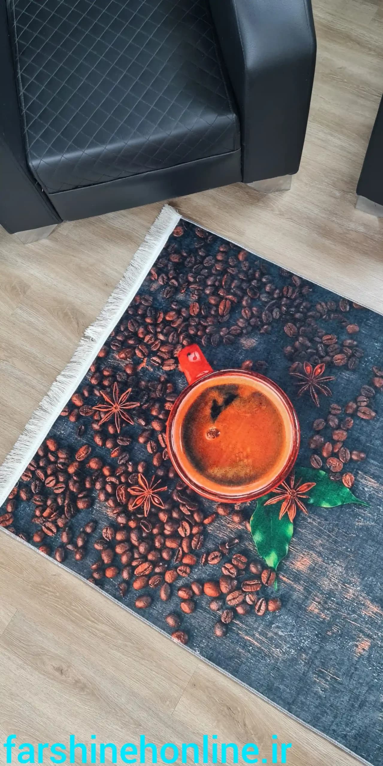 فرشینه طرح قهوه و دانه قهوه — تصویر ۹