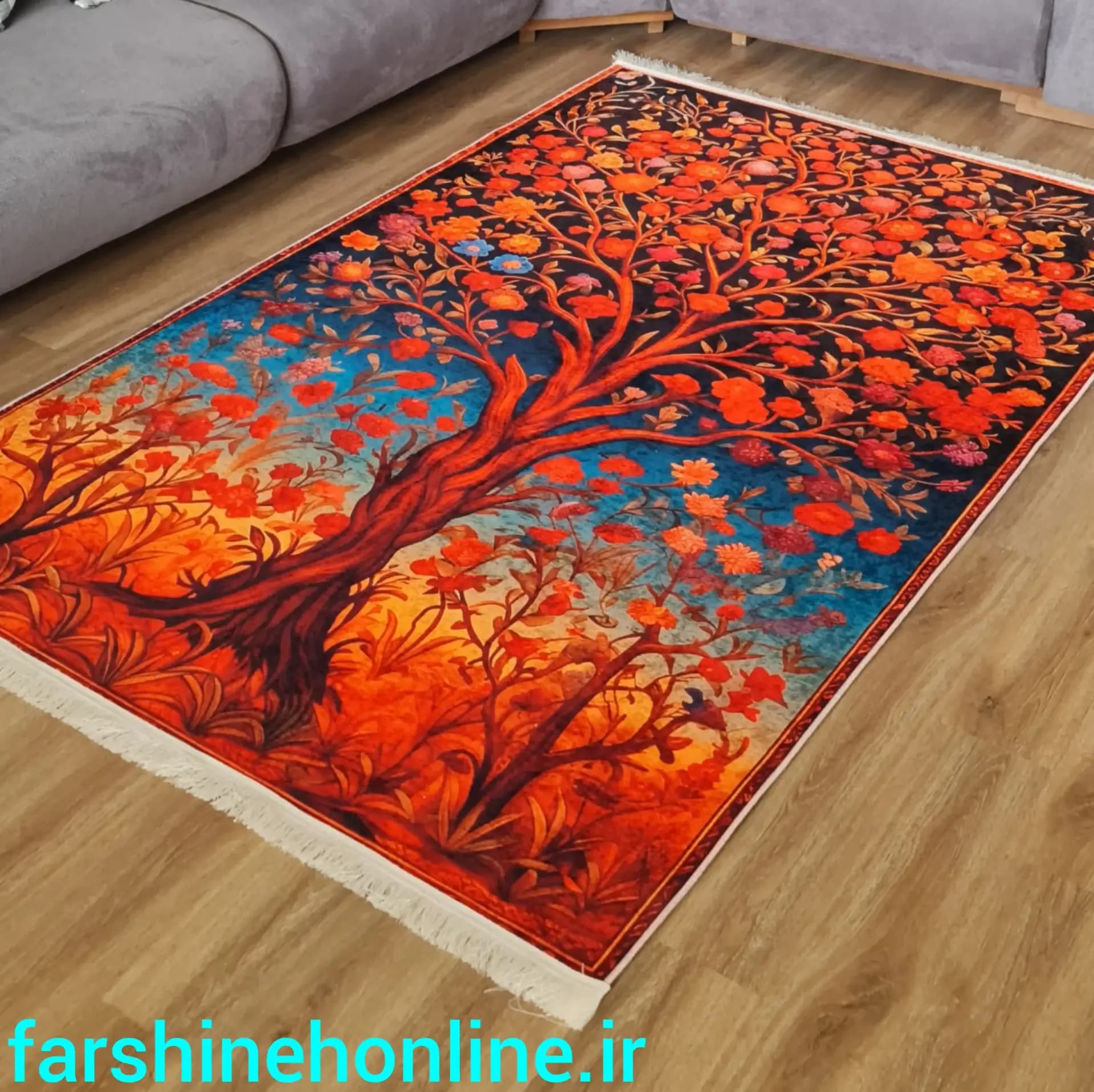 فرشینه طرح سنتی درخت زندگی M102