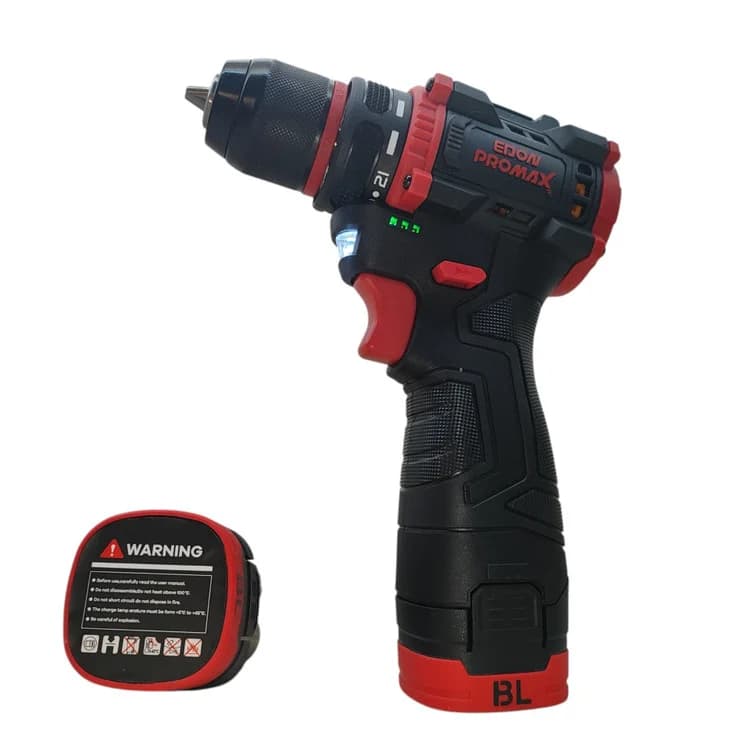 دریل شارژی صنعتی ادون پرومکس قرمز 18 ولت دو باتری مدل EMP-18BL — تصویر ۲