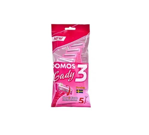 خود تراش 3 لبه زنانه دوموس DOMOS Lady بسته 5 عددی