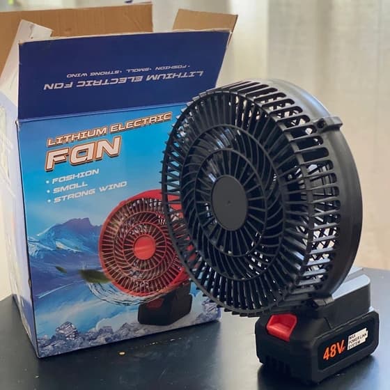 پنکه تمام فلزی شارژی 2 باطری Fan lithium 48V — تصویر ۴