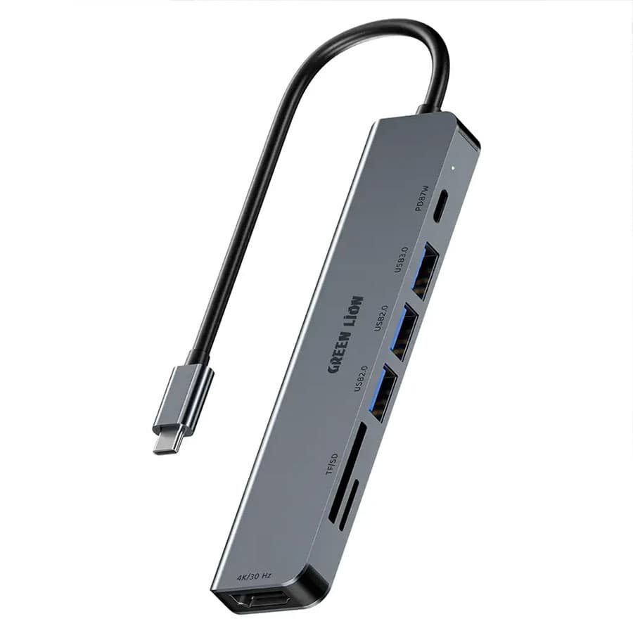 هاب 7 پورت USB-C برند گرین لاین — تصویر ۴