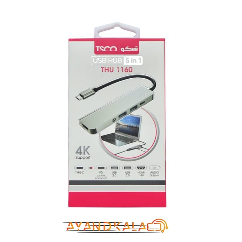 هاب USB-C تسکو مدل THU1160 با ۵ پورت — تصویر ۵
