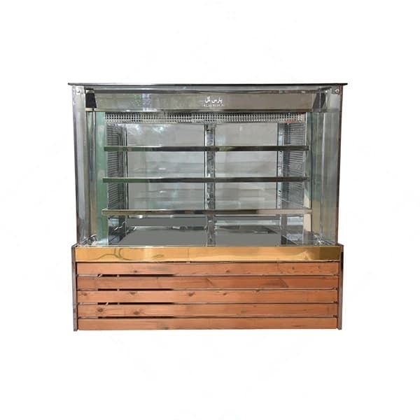 یخچال میوه 1.20 متری 4 طبقه انباردار نما چوب برفین