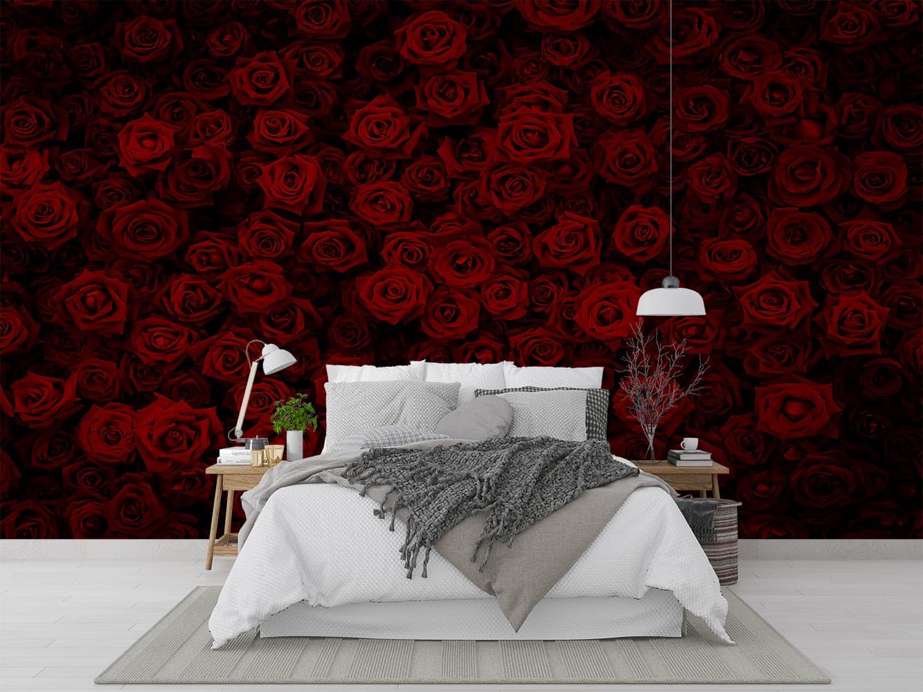 کاغذ دیواری گل رز قرمز M10276700
