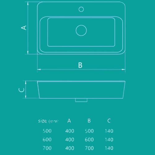روشویی روکابینتی چینی‌کرد مدل فیتونیا 70 — تصویر ۳