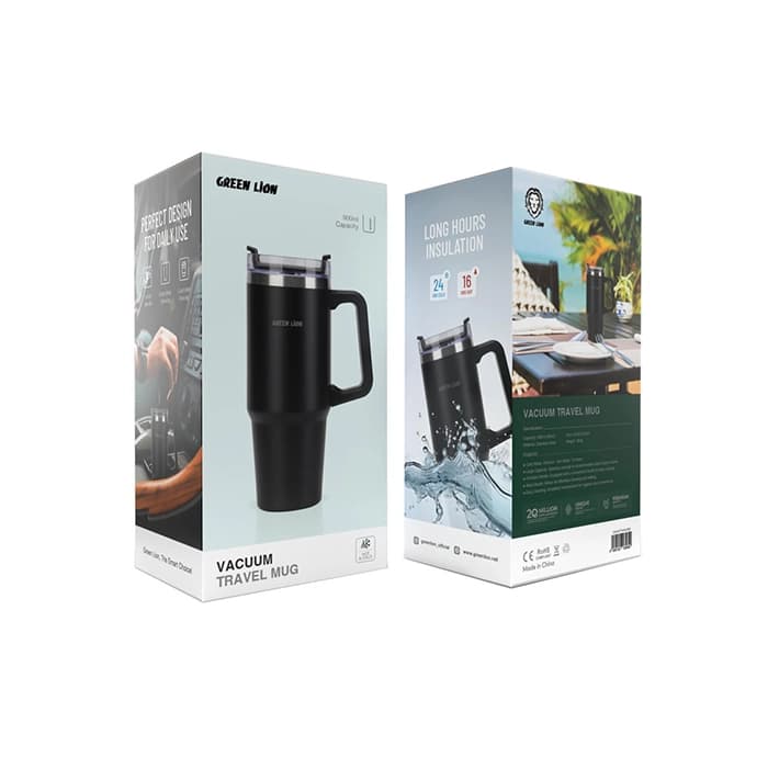 تراول ماگ وکیوم گرین لاین مدل Vacuum 900ml Black — تصویر ۳