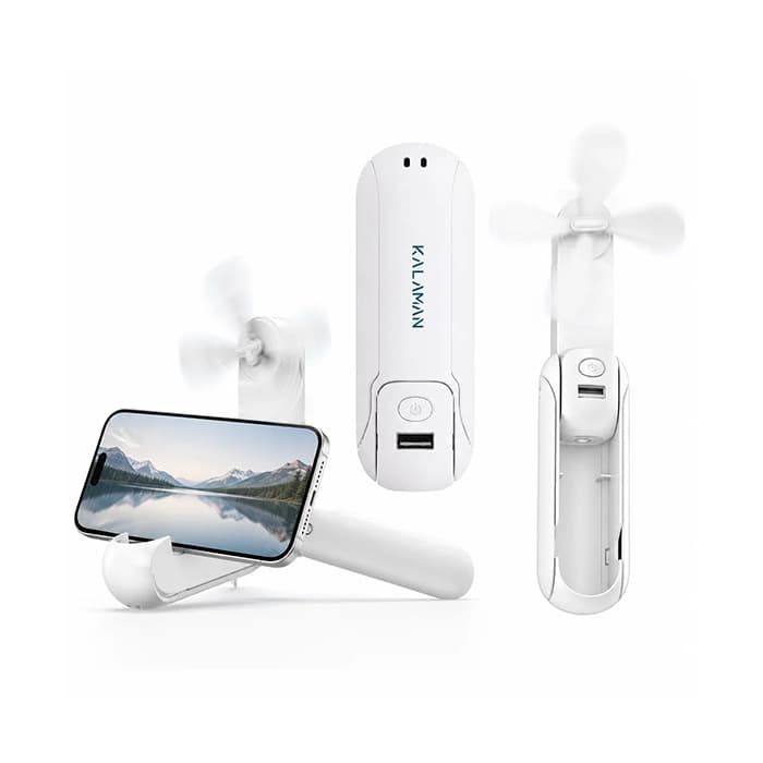 پنکه شارژی قابل حمل چند منظوره کالامان مدل Pocket Fan 4in1 — تصویر ۳