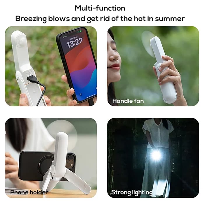 پنکه شارژی قابل حمل چند منظوره کالامان مدل Pocket Fan 4in1 — تصویر ۹