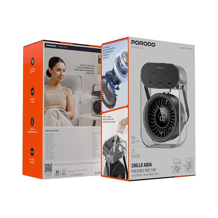 پنکه شارژی رومیزی و قابل حمل پرودو مدل Chillo Aqua — تصویر ۵